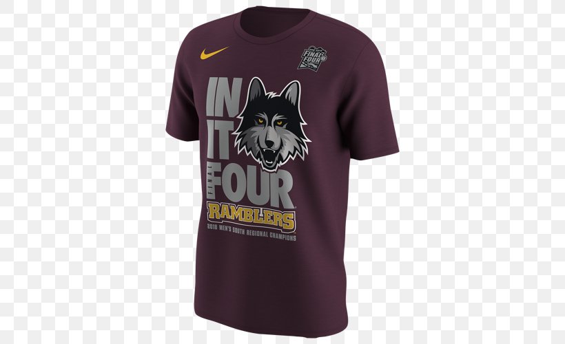 T-shirt Loyola University Chicago 2018 NCAA Division I Men's Basketball Tournament Loyola Ramblers Men's Basketball Maroon, PNG, 500x500px, Tshirt, Active Shirt, Brand, Clothing, Final Four Download Free