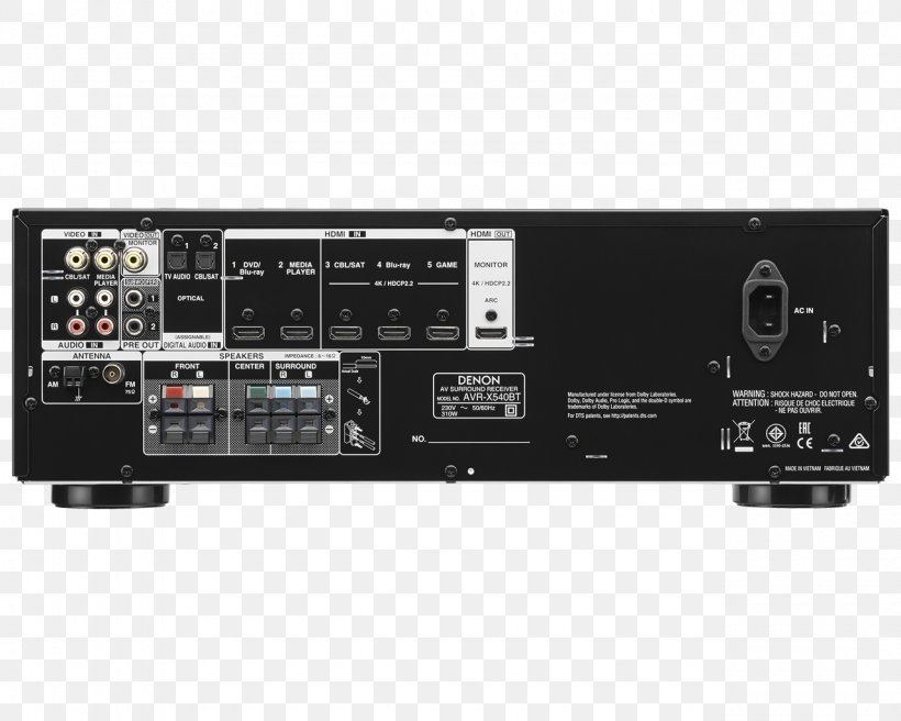 AV Receiver Denon Audio Home Theater Systems 4K Resolution, PNG, 1280x1024px, 4k Resolution, 51 Surround Sound, Av Receiver, Audio, Audio Equipment Download Free