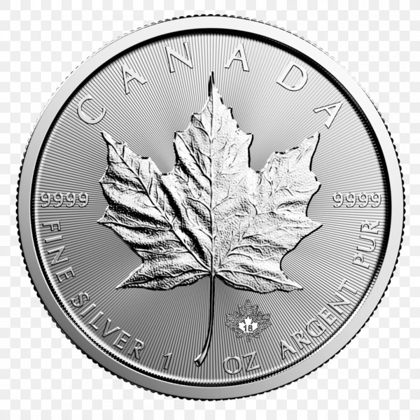 Canada Canadian Silver Maple Leaf Canadian Gold Maple Leaf Bullion Coin, PNG, 1000x1000px, Canada, Black And White, Bullion, Bullion Coin, Canadian Gold Maple Leaf Download Free