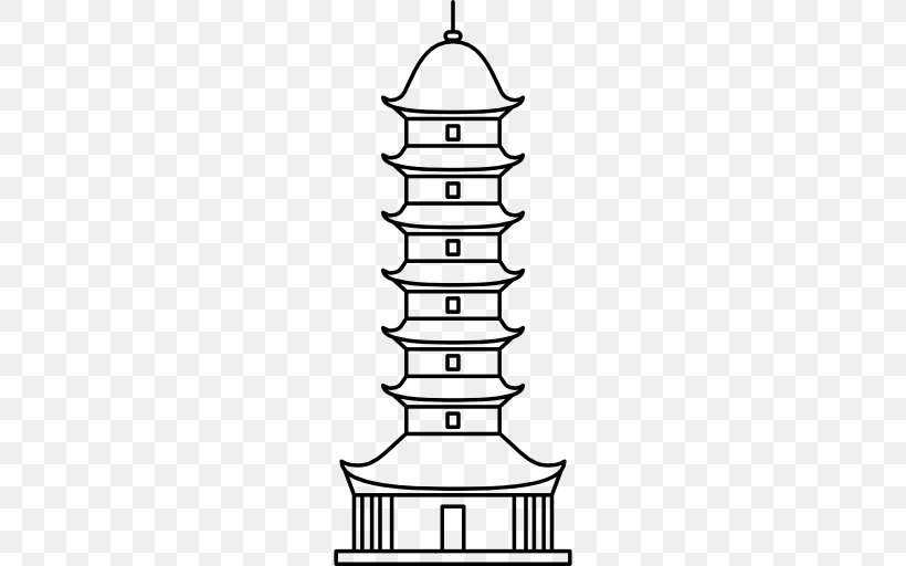 Porcelain Tower Of Nanjing Clip Art, PNG, 512x512px, Porcelain Tower Of Nanjing, Area, Black And White, Building, Christmas Tree Download Free
