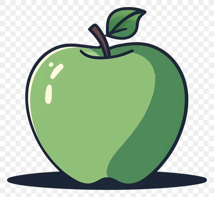 Green Apple - Green Apple Illustration In Cartoon Style PNG