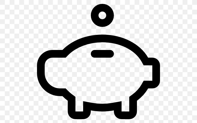 Piggy Bank Saving Money Coin, PNG, 512x512px, Bank, Area, Black And White, Coin, Credit Download Free