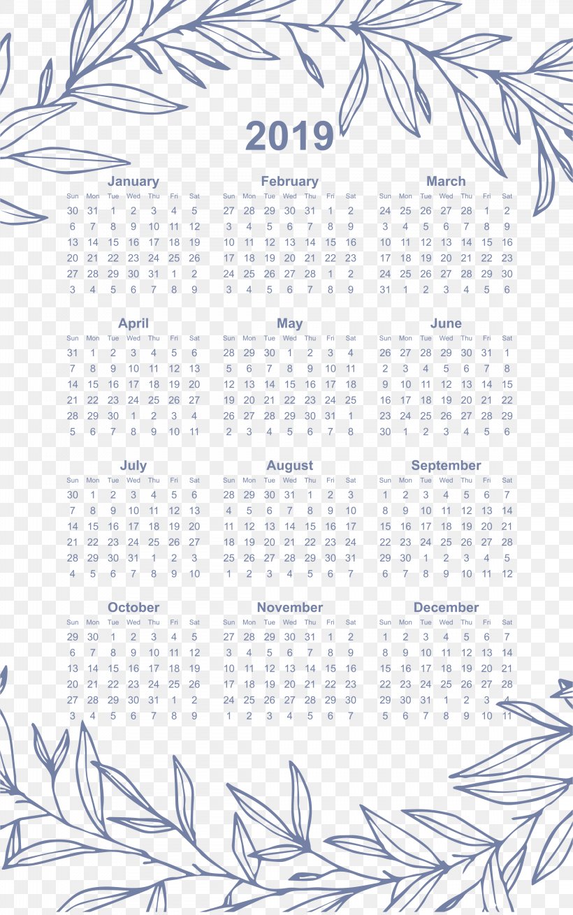 2019 Calendar Printable One Page., PNG, 2296x3668px, Wedding Invitation, Area, Calendar, Calligraphy, Convite Download Free