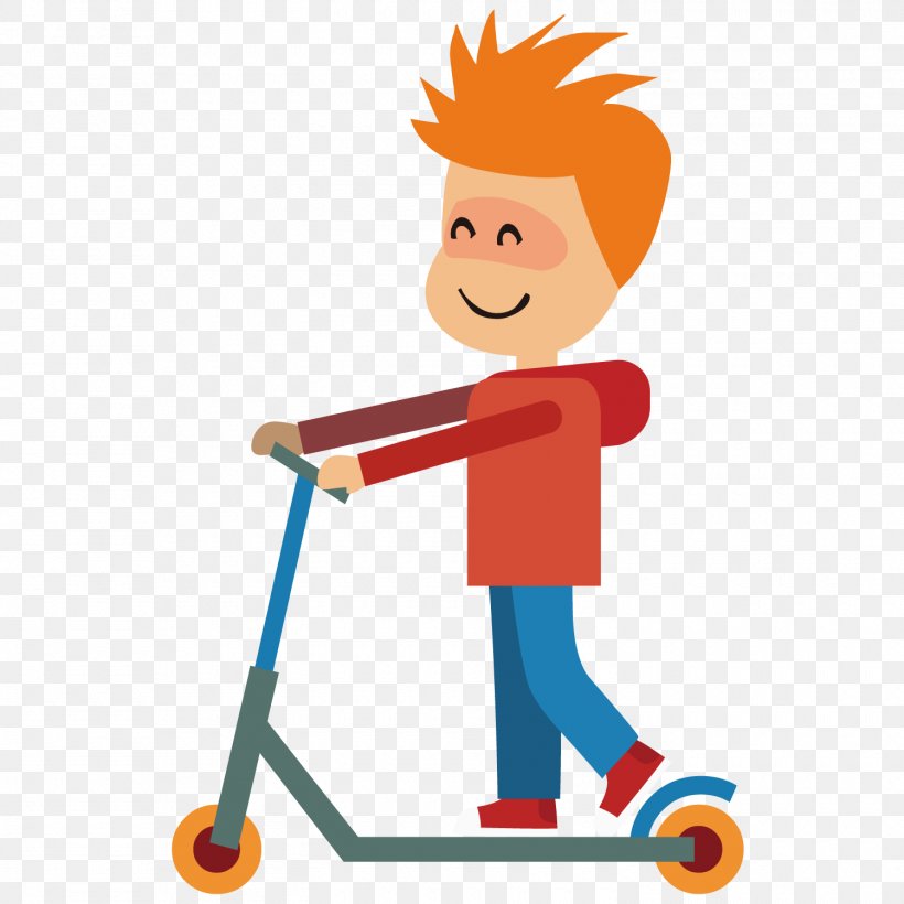 Kick Scooter Clip Art, PNG, 1500x1500px, Scooter, Area, Boy, Cartoon, Child Download Free