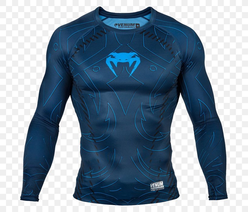 T-shirt Venum Rash Guard Mixed Martial Arts, PNG, 700x700px, Tshirt, Active Shirt, Blue, Boxing, Brazilian Jiujitsu Download Free