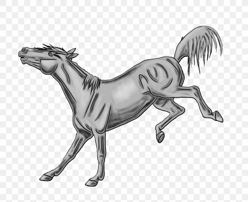 Horse Cartoon, PNG, 1200x976px, Mustang, Animal Figure, Animation, Bit, Blackandwhite Download Free