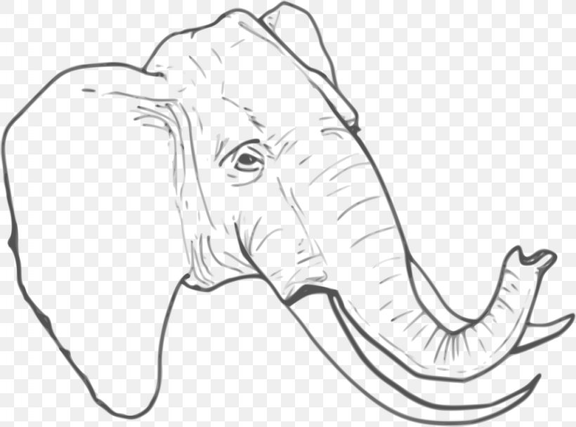African Elephant Clip Art Drawing Vector Graphics Line Art, PNG, 1024x760px, African Elephant, Art, Artwork, Black And White, Carnivoran Download Free