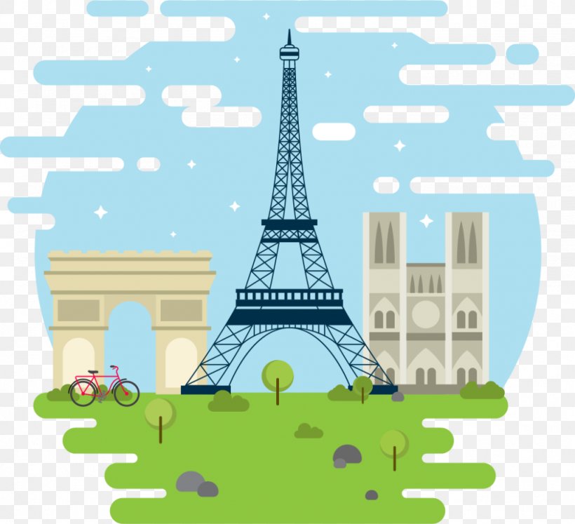 Eiffel Tower Arc De Triomphe Vector Graphics Clip Art Image, PNG, 1024x933px, Eiffel Tower, Arc De Triomphe, Architecture, Building, Drawing Download Free