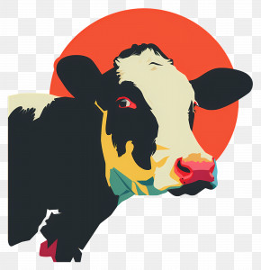 Cow - Colorful Cow Illustration PNG