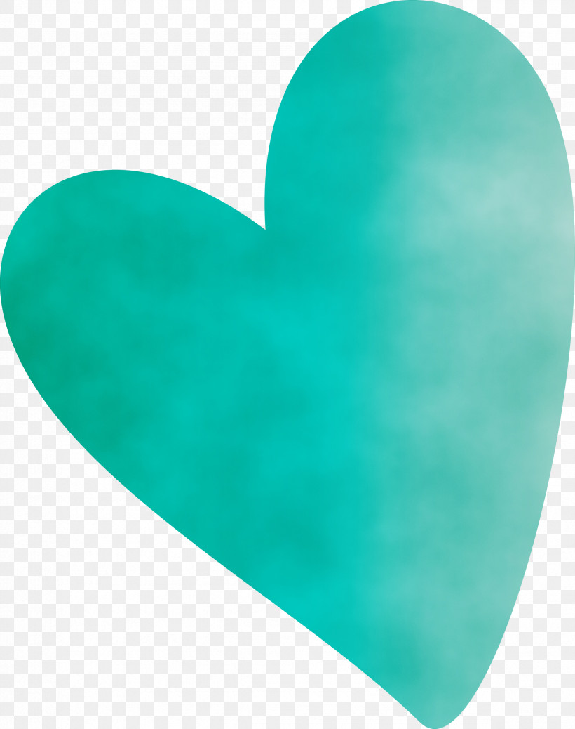 Green Turquoise Heart M-095 M-095, PNG, 2368x3000px, Watercolor, Green, Heart, M095, Paint Download Free