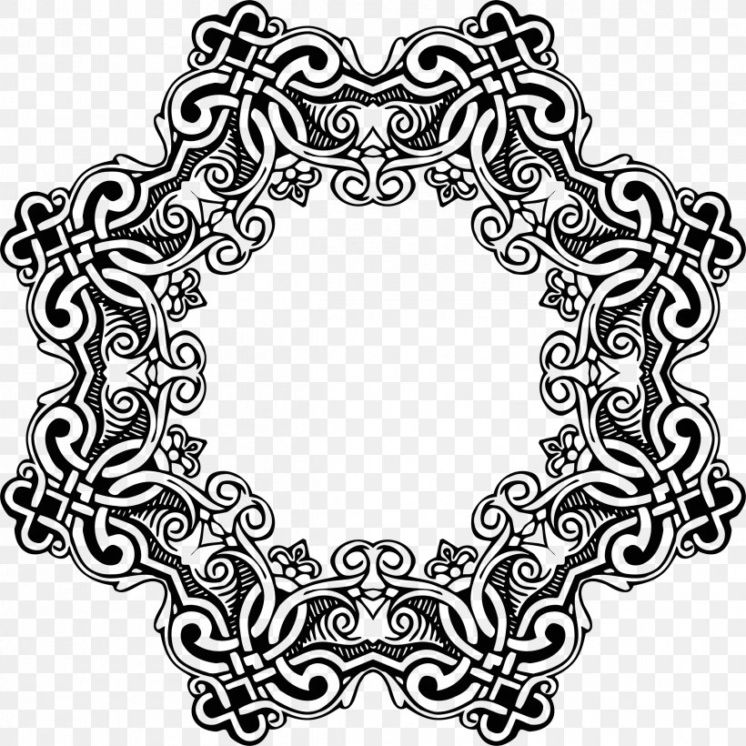 Picture Frames Drawing Ornament, PNG, 2398x2398px, Picture Frames, Area, Art, Black, Black And White Download Free