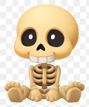 Skeleton Emoji - Cute Cartoon Skeleton PNG