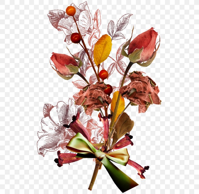 Digital Scrapbooking Autumn Floral Design, PNG, 523x800px, Digital Scrapbooking, Autumn, Blossom, Branch, Cut Flowers Download Free