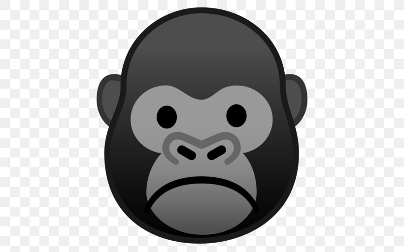 Gorilla Primate Emoji Emoticon Noto Fonts, PNG, 512x512px, Gorilla, Android Oreo, Animal, Ape, Bear Download Free