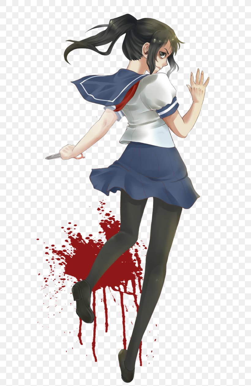 Yandere Simulator Fan Art DeviantArt, PNG, 700x1263px, Watercolor, Cartoon, Flower, Frame, Heart Download Free