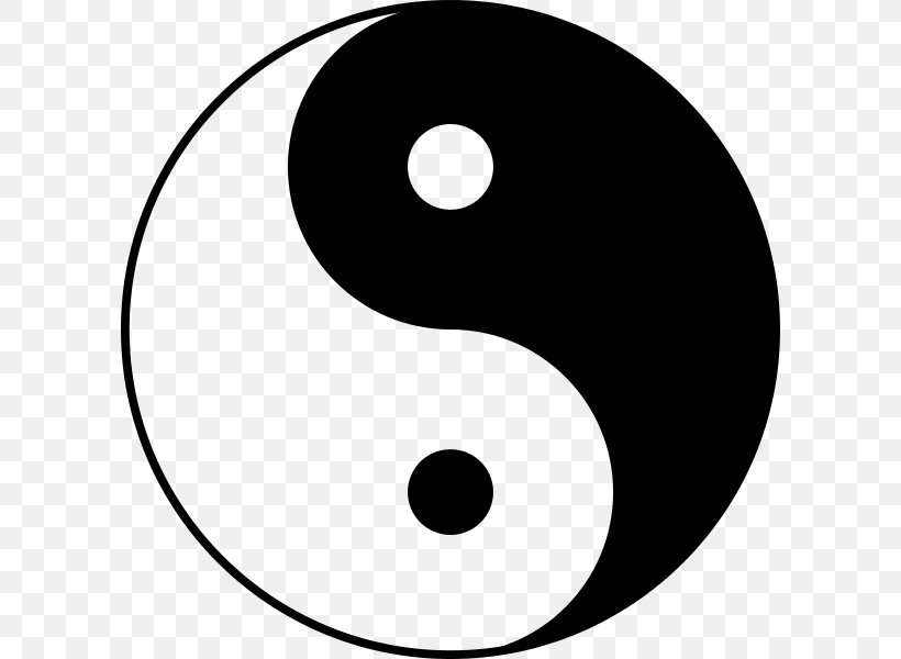 Yin And Yang Symbol Clip Art, PNG, 600x600px, Yin And Yang, Area, Black And White, Concept, Monochrome Download Free