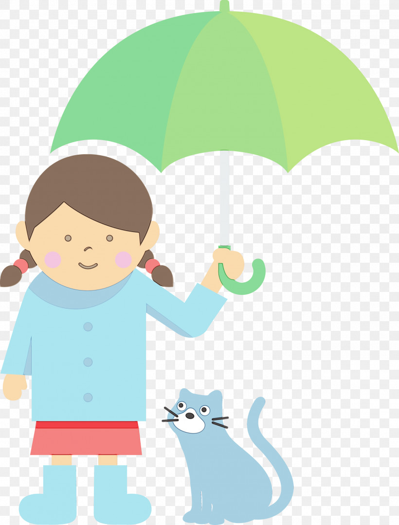 Cartoon Meter Line Happiness Behavior, PNG, 2278x3000px, Raining Day, Behavior, Cartoon, Girl, Happiness Download Free