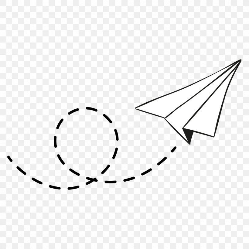 Airplane Paper Plane, PNG, 1000x1000px, Airplane, Area, Black, Black And White, Decal Download Free