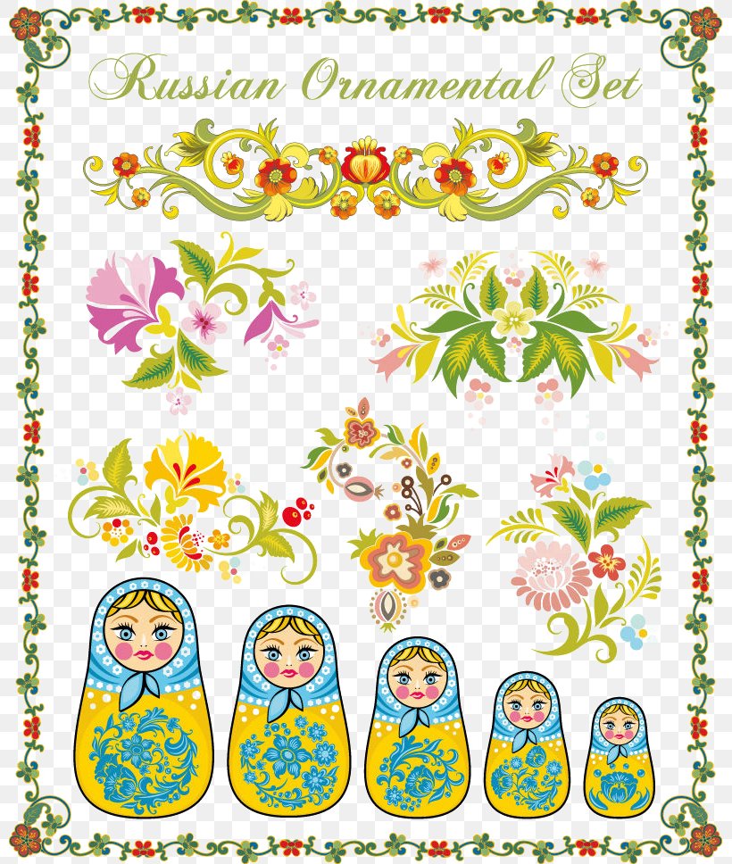 Matryoshka Doll Stock Photography Ornament Floral Design, PNG, 800x968px, Matryoshka Doll, Area, Art, Border, Designer Download Free