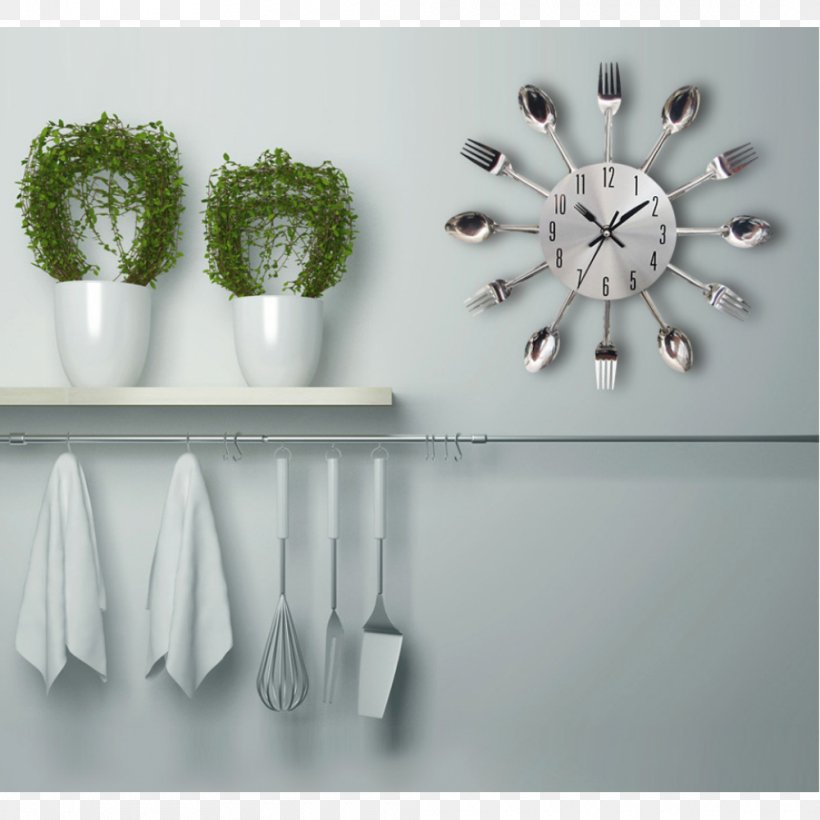 Spoon Clock Cutlery Light Towel, PNG, 1000x1000px, Spoon, Clock, Cutlery, Flowerpot, Fork Download Free