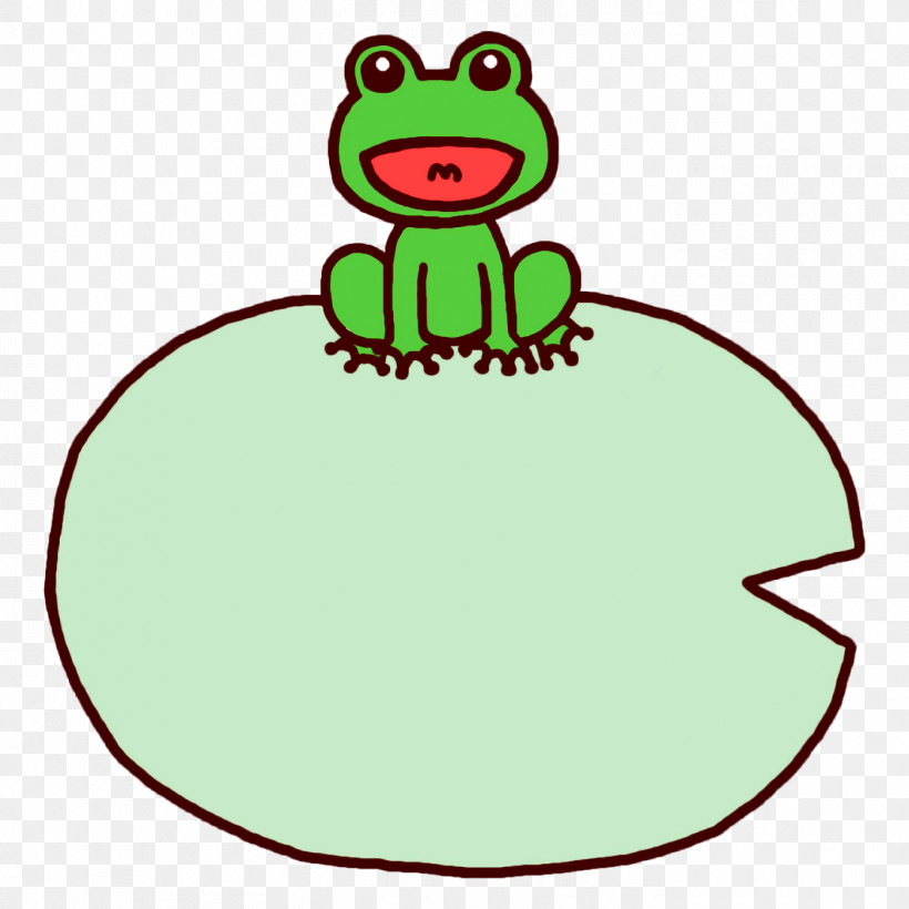 Toad Leaf Green Area Beak, PNG, 1400x1400px, Animal Frame, Area, Beak, Biology, Cartoon Frame Download Free