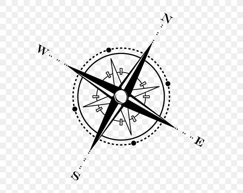 Compass Clip Art, PNG, 650x650px, Compass, Area, Bicycle Part, Bicycle Wheel, Black Download Free