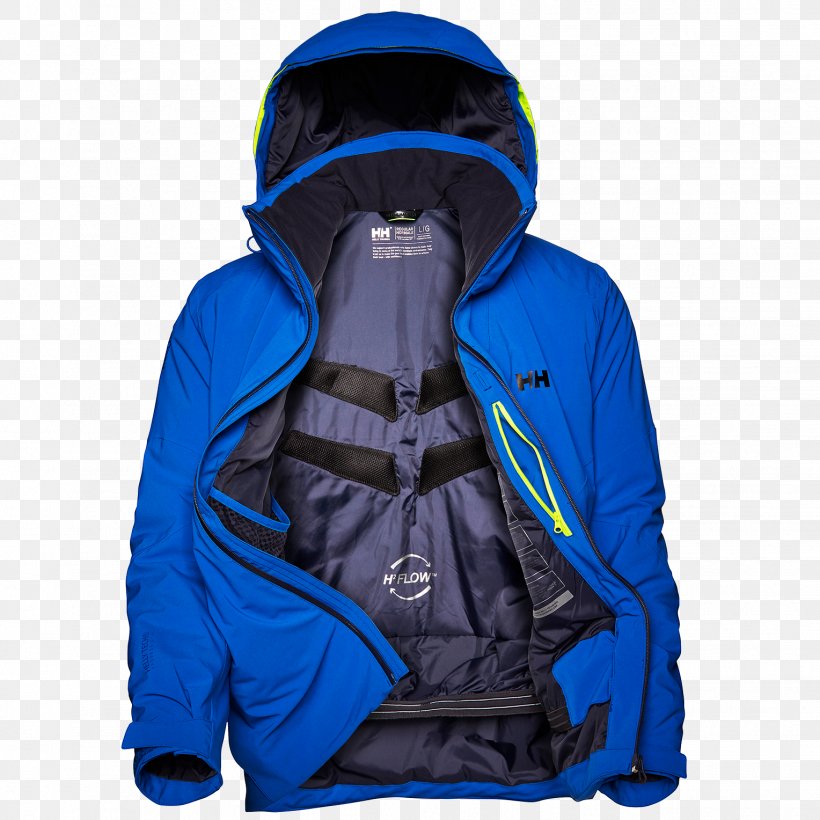 Hoodie Jacket Helly Hansen Ski Suit PrimaLoft, PNG, 1528x1528px, Hoodie, Blue, Clothing, Cobalt Blue, Electric Blue Download Free