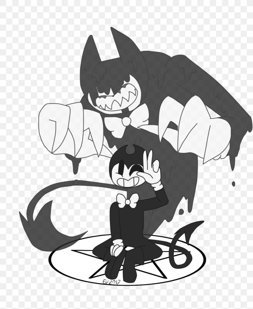 Cat Bendy And The Ink Machine Devil TheMeatly Games Art, PNG, 1024x1255px, Cat, Art, Bendy And The Ink Machine, Black, Black And White Download Free