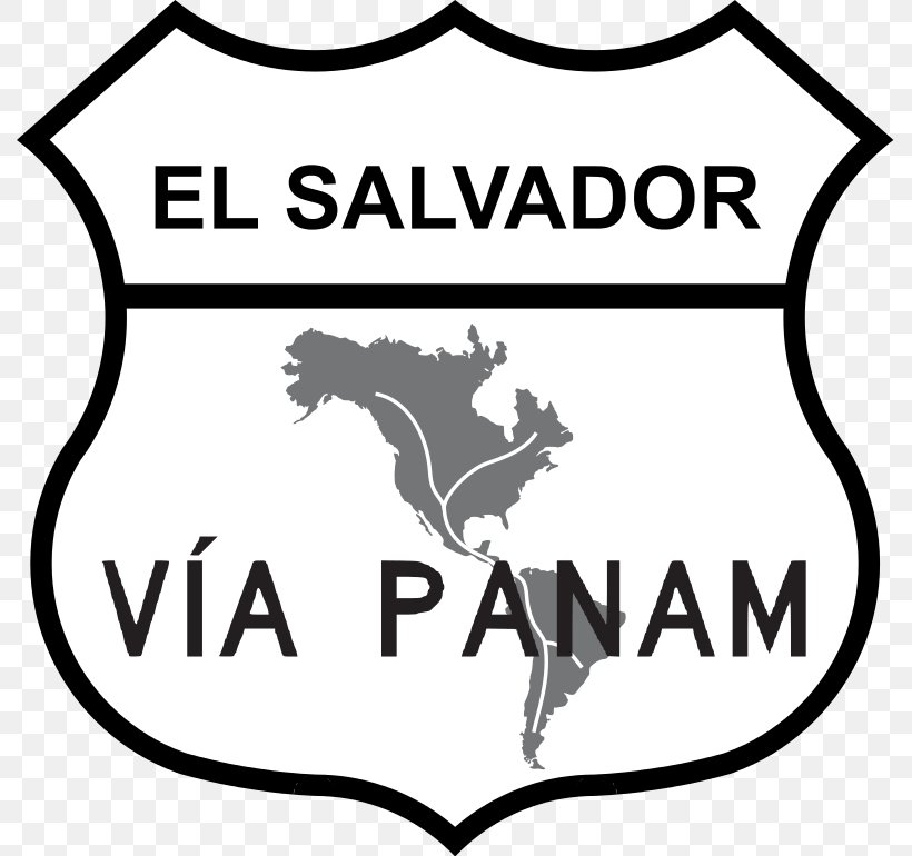 Pan-American Highway Panama City Road Traffic Sign Senyal, PNG, 789x770px, Panamerican Highway, Area, Artwork, Black, Black And White Download Free