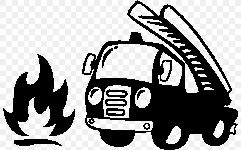 Firefighter, PNG, 801x510px, Sticker, Blackandwhite, Car, Coloring Book, Fire Engine Download Free