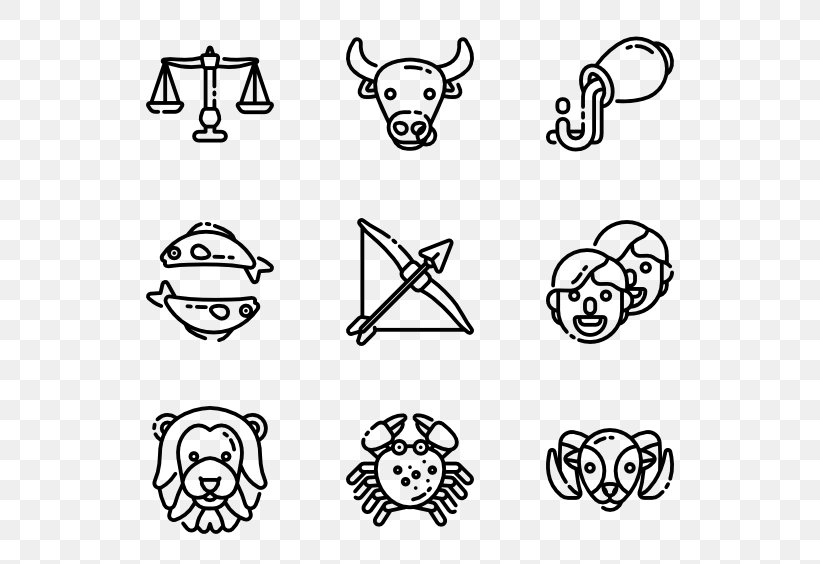 Zodiac Signs, PNG, 600x564px, Logo, Area, Art, Black, Black And White Download Free