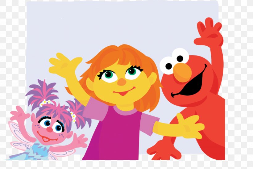 Julia Elmo Abby Cadabby Autism Sesame Place, PNG, 854x570px, Watercolor, Cartoon, Flower, Frame, Heart Download Free