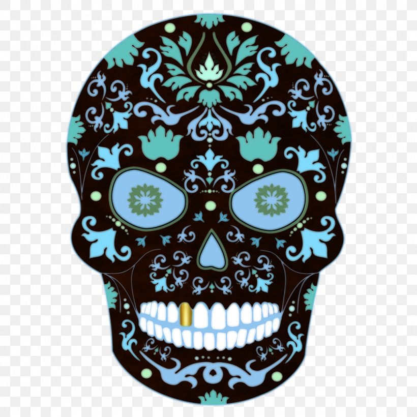 Skull Cartoon, PNG, 1024x1024px, Skull, Aqua, Bone, Green, Head Download Free