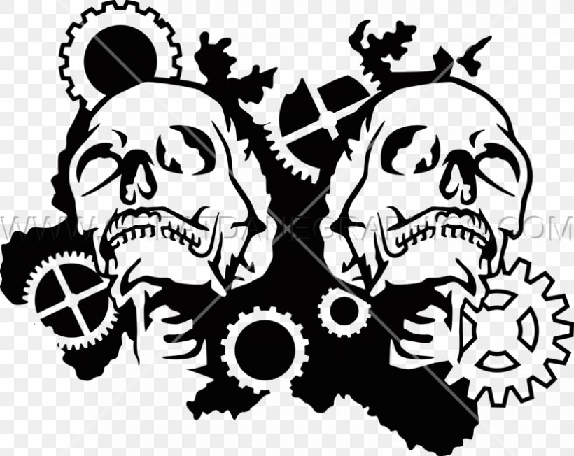 Skulls Unlimited International T-shirt Gear Art, PNG, 825x656px, Skull, Art, Black And White, Bone, Drawing Download Free