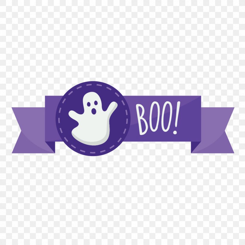 Purple Ribbon Halloween Tag, PNG, 1000x1000px, Halloween, Area, Brand, Icon Design, Logo Download Free