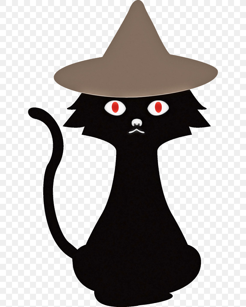 Black Cat Halloween Cat, PNG, 636x1024px, Black Cat, Cartoon, Cat, Costume Accessory, Costume Hat Download Free