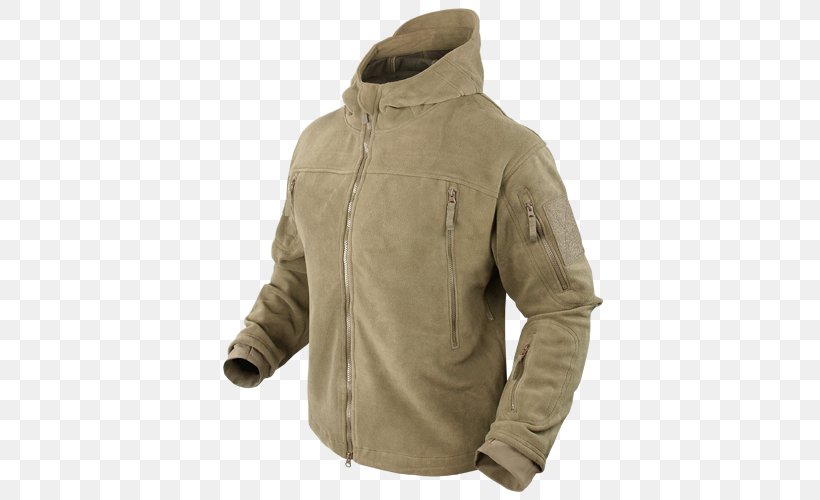 Fleece Jacket Polar Fleece Hoodie, PNG, 500x500px, Jacket, Beige, Clothing, Coat, Collar Download Free
