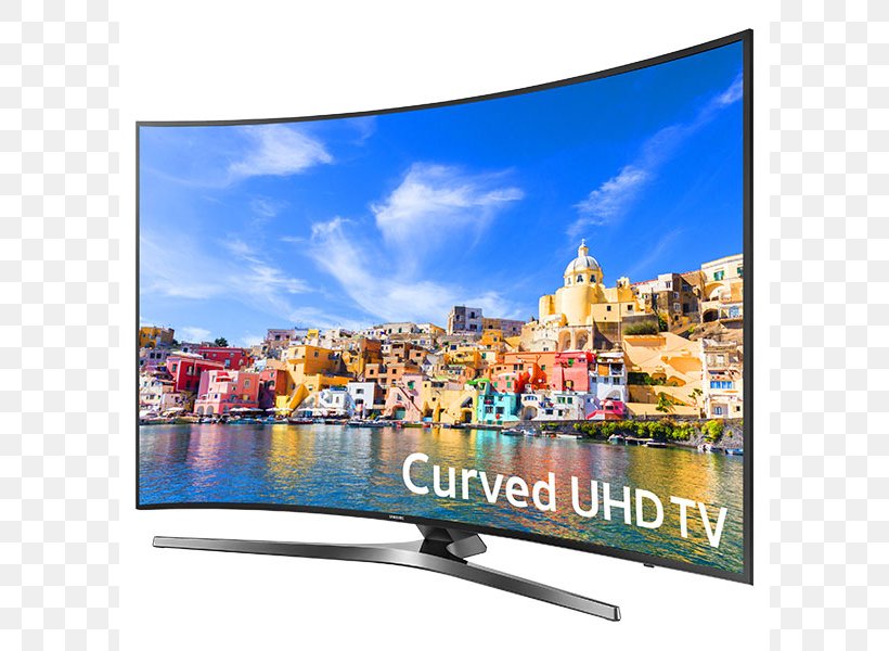 Samsung KU7500 4K Resolution Ultra-high-definition Television, PNG, 800x600px, 4k Resolution, Advertising, Computer Monitor, Curved, Curved Screen Download Free