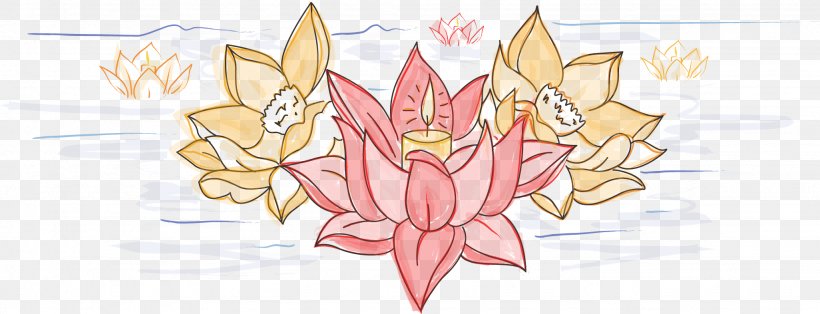 Floral Design Euclidean Vector Nelumbo Nucifera Flower, PNG, 2052x786px, Watercolor, Cartoon, Flower, Frame, Heart Download Free