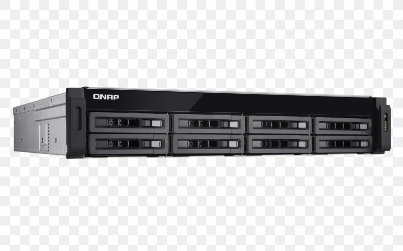 Network Storage Systems QNAP 8-bay High Performance Unified Storage With Built-in 10GbE Gigabit Ethernet Data Storage QNAP Systems, Inc., PNG, 3000x1875px, 10 Gigabit Ethernet, 19inch Rack, Network Storage Systems, Audio Receiver, Central Processing Unit Download Free