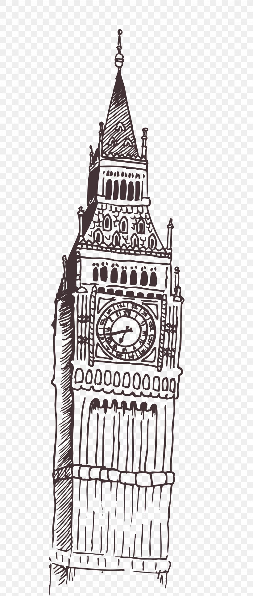 Big Ben Tower Of London Computer File, PNG, 2313x5444px, Big Ben, Bell Tower, Black And White, Clock, Clock Tower Download Free