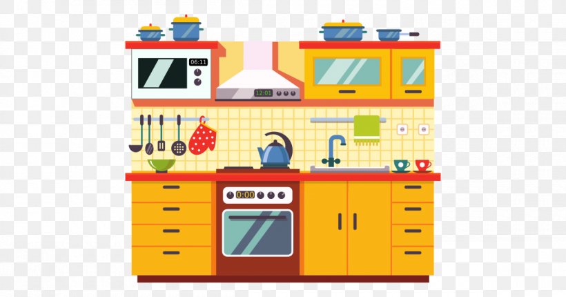 Kitchen Cabinet Vector Graphics Clip Art Illustration, PNG, 1200x630px, Kitchen, Cartoon, Cooking, Cooking Ranges, Countertop Download Free