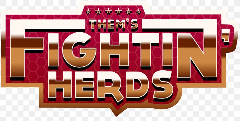 Them's Fightin' Herds Logo Indiegogo Brand Font, PNG, 2664x1344px, Logo, Banner, Brand, Com, Gameplay Download Free