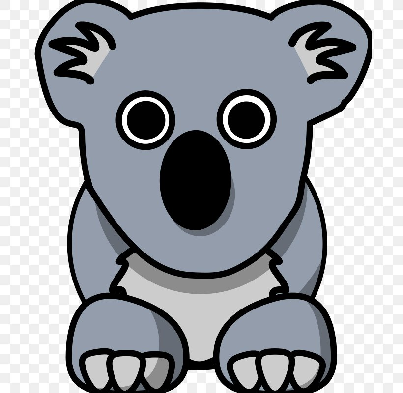 Koala Cartoon Clip Art, PNG, 695x800px, Koala, Animation, Artwork, Bear, Black And White Download Free
