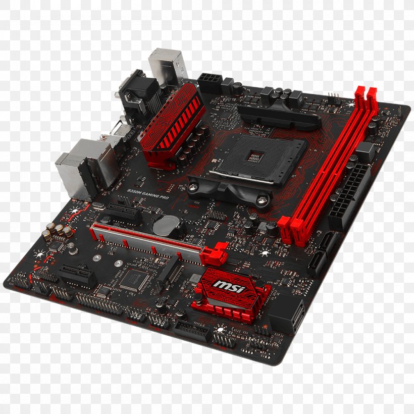 Socket AM4 MSI B350M GAMING PRO Motherboard Ryzen DDR4 SDRAM, PNG, 1000x1000px, Socket Am4, Athlon, Atx, Chipset, Computer Download Free