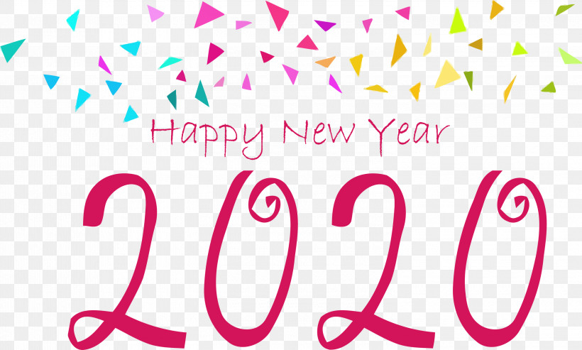 Happy New Year 2020 New Year 2020 New Years, PNG, 3000x1805px, Happy New Year 2020, Calligraphy, Line, Magenta, New Year 2020 Download Free