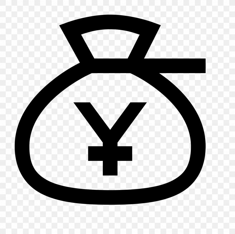 Japanese Yen Money Currency Symbol Euro Sign Pound Sterling, PNG, 1600x1600px, Japanese Yen, Area, Bag, Black And White, Brand Download Free