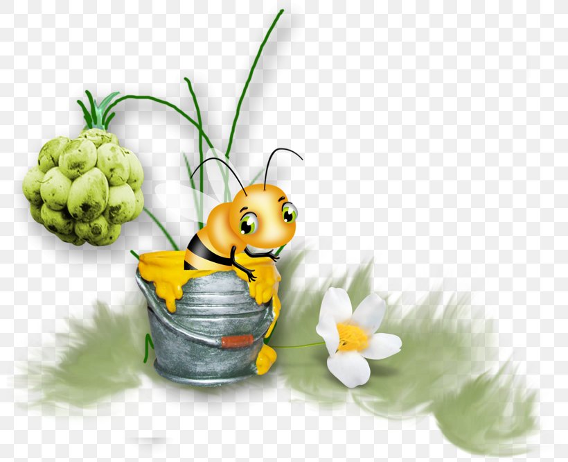 Honey Bee Maya Clip Art, PNG, 800x666px, Bee, Flower, Flowerpot, Grass, Honey Bee Download Free