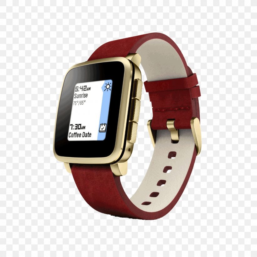 Pebble Time Smartwatch Tiny Catch Gold, PNG, 1000x1000px, Pebble, Electronic Paper, Gold, Gorilla Glass, Mobile Phones Download Free