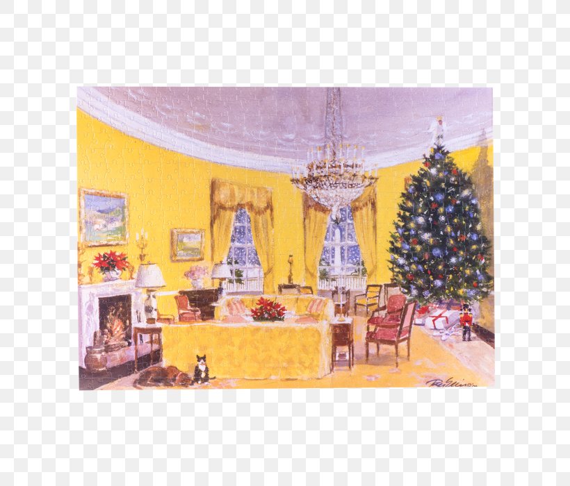 White House Christmas Tree Yellow Oval Room Clinton Lewinsky